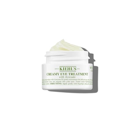 Kiehl's Avocado Eye Treatment, Under Eye Cream for Puffiness and Dark Circles, with Caffeine to Correct Bags, 99% Naturally Derived Non-Toxic Formula