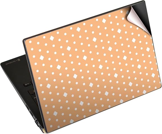 igsticker ノートパソコン スキンシール 17インチまで対応 汎用 PCステッカー 2枚セット コーラル 白ドット 水玉 デザイン 貼り直し可能 傷防止 notepc17-037614-ds