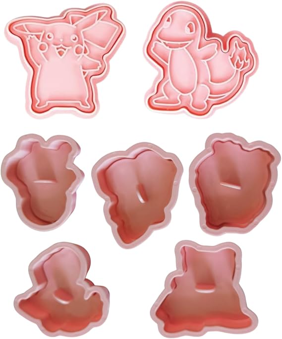 Plastic Cookie Cutter Stamps Set, 8 Pieces for Kids Baking | Colorful plastic stamps help children cut and emboss cookies, fondant and DIY baking treats.