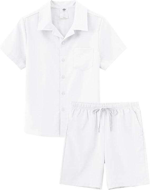 MoFiz Boys Short 2 Pieces Set Beach Vacation Outfits Texture Set Kids 6-18