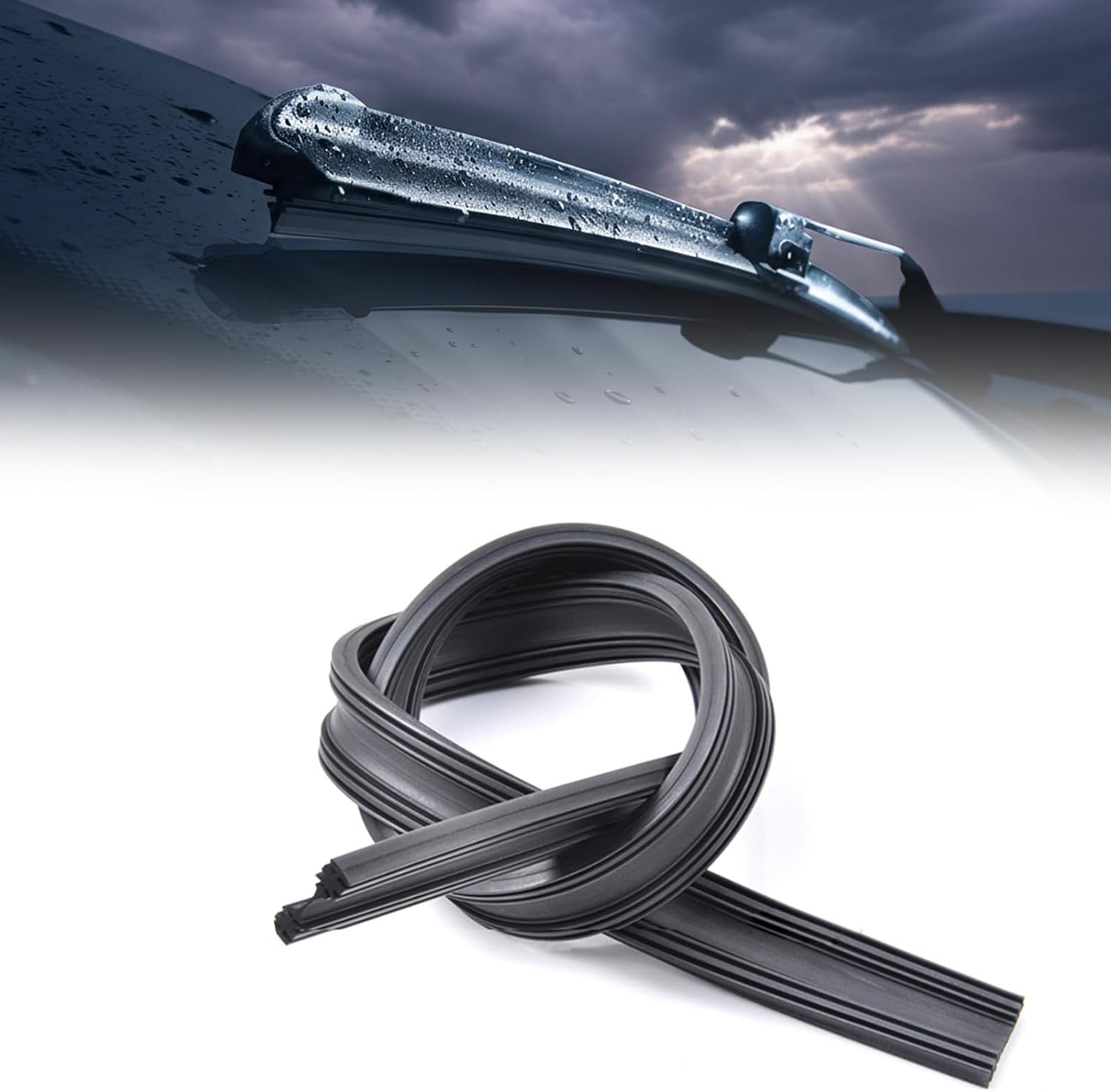 Windscreen Wipers - 6Pcs 70cm 28" Wiper Blade Refills, Universal Rubber Strips for Frameless Wiper Blades, Front Rear Replacement for Most Cars Vehicle