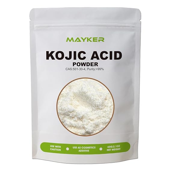 MAYKER Pure Kojic Acid Powder 2.1oz (60g), Cosmetic Grade, Natural and Versatile Skincare Ingredient for Soap Making, Serums, Lotions and Creams