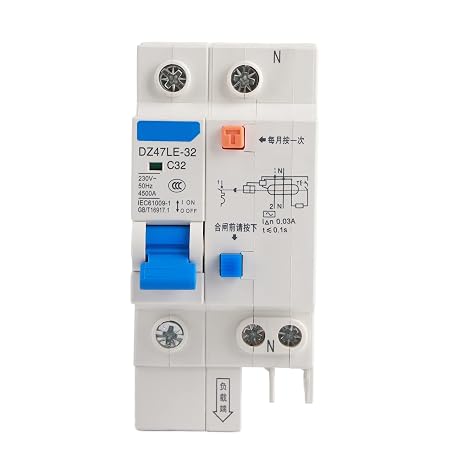 Miniature Circuit Breaker RCCB 1P+N C32 30mA 230V for Home and Industrial Electrical Leakage Protection and Safety