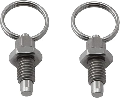 DTTRA 2PCS Non Lock-Out Knob Plunger Stubby Hand Retractable Spring Plunger with Pull Ring