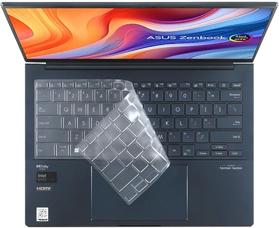 Clear Keyboard Skin Compatible for ASUS Zenbook 14/14 X OLED UX3405 UX3405M UX3405CA UX3405MA UX3404, Pro 14 OLED UX6404 UX6404VV & Zenbook 14 Flip UP3404 UP3404VA UP3404VA-DS74T Series Laptop
