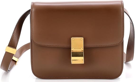 Pre-Loved Classic Box Bag Smooth Leather Teen, Brown