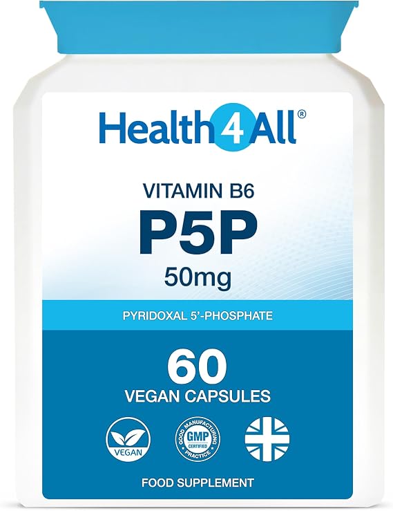 P5P 50mg (Pyridoxal 5 Phosphate) Vitamin B6, 60 Capsules 2 Months Supply