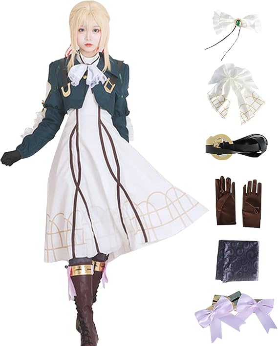 Violet Evergarden Cosplay Lolita Anime Cosplay Navy Uniform Halloween full Costume with Wig