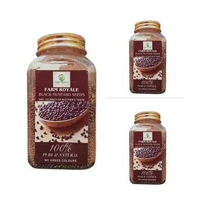 Farm Royale Black MustardKali Sarso Whole -111 Combo-200gm  200gm  200gm||100% Pure and Natural||Export Quality||Hand picked materrial