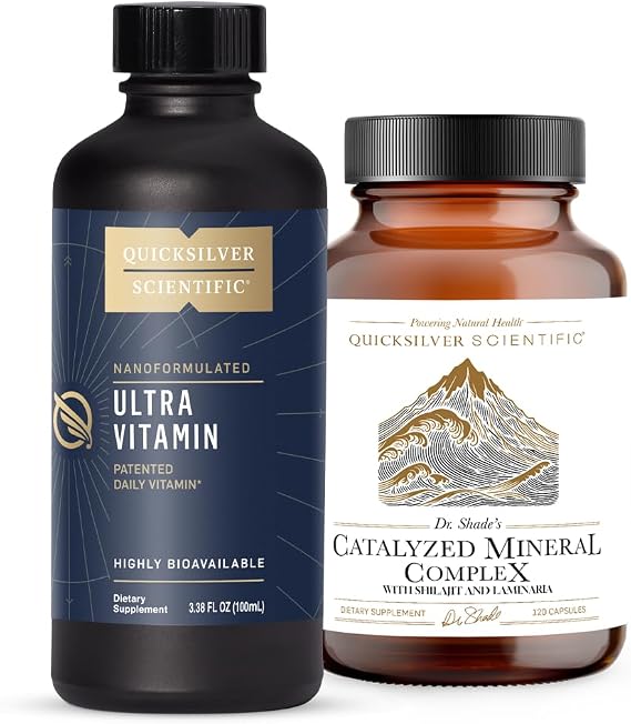 Quicksilver Scientific Vitamin and Mineral Bundle with Dr. Shade's Catalyzed Mineral Complex and Liposomal Ultra Vitamin for Daily Wellness, Energy, Antioxidant Support, Liver Health, Brain Function,