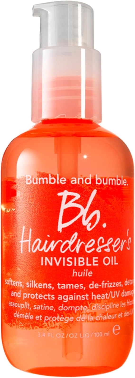 Bumble and bumble. Hairdresser's Invisible Oil Frizz-Reducing Hair Oil | Heat Protection, Frizz Control + Shine | Curly, Wavy, Straight | With Argan, Coconut, + Grapeseed Oil, 100 ml
