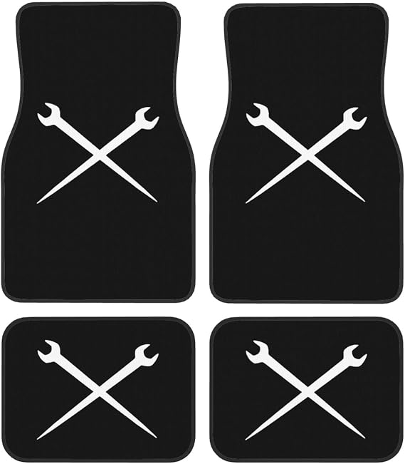 Crewneck Ironworker Crossed Tools Floor Mats for Cars, All-Weather Car Mats, Fit Automotive Floor Mats for Cars Trucks SUV, Universal Floor Liner Car Accessories