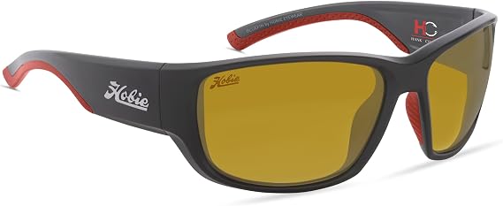 Hobie - Bluefin Float Polarized Sunglasses - Outdoor Sunglasses with HydroClean Lenses for Men and Women - Sightmaster Lenses/Hank Cherry Satin Black & Red Frame