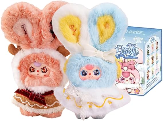 Baby Three Winter Series Cute Plush keychain Blind Box (1 of 9 Possible Styles) Baby Three Key Ring Collectible Birthday Gifts (1Pc Blind Box)