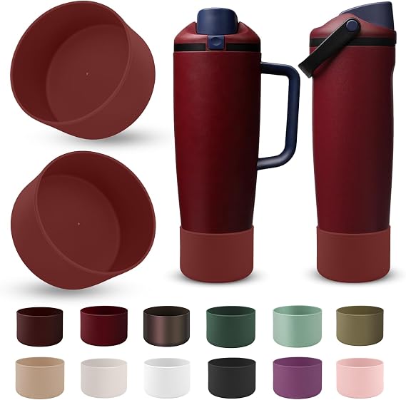 2PCS Silicone Boot Compatible with Owala 30oz & 40oz FreeSip Sway Bottles & Tumblers, Protective Anti-Slip Bottom Cover Sleeve for Freesip Sway Tumbler