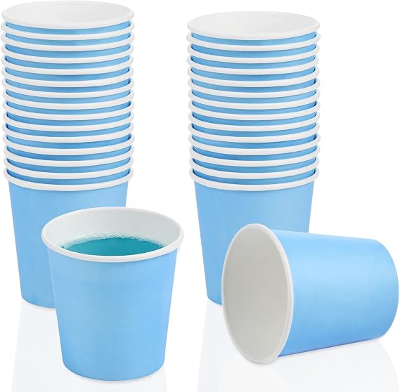 VITVITI 30 PACK Bathroom Mouthwash Cups, Disposable 3.7 OZ Paper Cup, Blue
