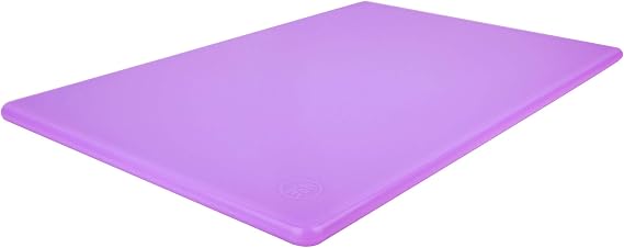 Thirteen Chefs 18x12 Purple Cutting Board for Allergens, Commercial Plastic