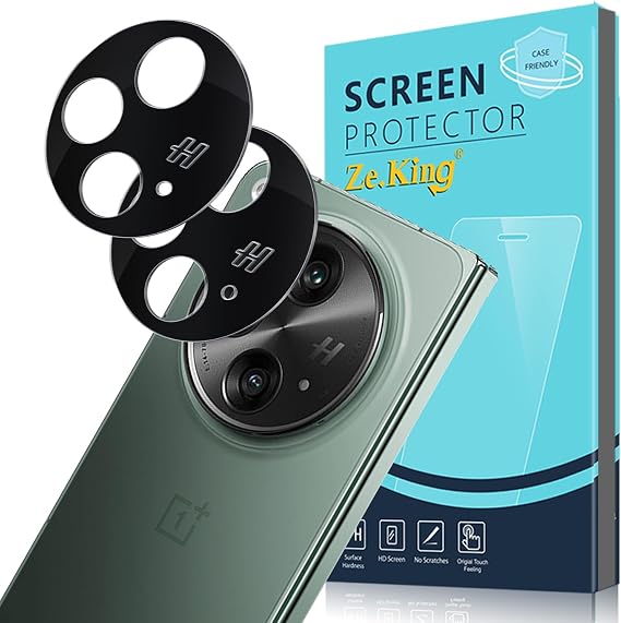 Zeking [3 Pack Camera Lens protector for OnePlus Open tempered glass Full Coverage,Case Friendly No-Bubble High Definition [Easy Installation]