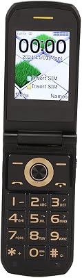 EBTOOLS Big Senior Flip Phone, Ringtone, Wide Screen, Clear Voice Call, One Key Fast Dial, MP3 Music Playback, Dual SIM, 2.4 Inch Screen, 4800mAh Battery, FM Radio, Gold