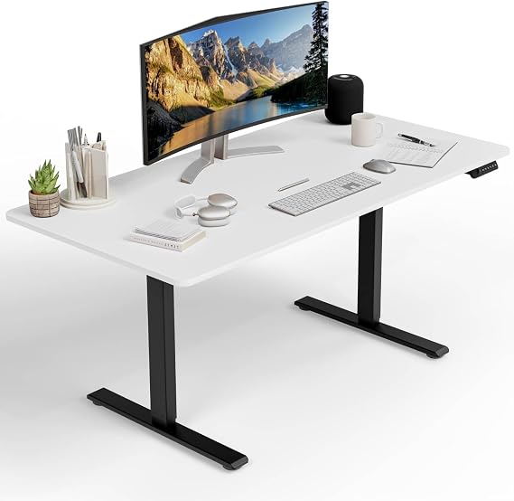 Uprise Height Adjustable Table | Dual Engine | Strong-Balanced-Stable (White) (180x80 cm)