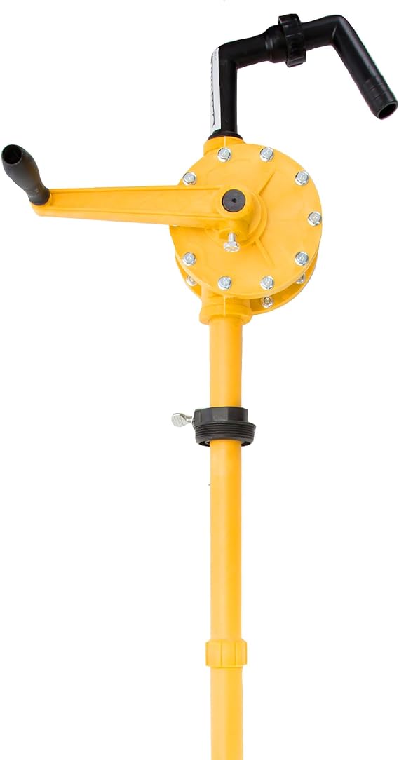 OEMTOOLS 24470 Rotary Barrel Pump, Polypropylene Drum Hand Pump for Water-Based Solutions, 55 Gallon Water Barrel Pump, Chemical Barrel Pump, Fast Flow Rate