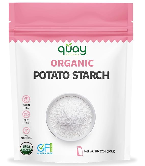 Quay Naturals Organic Potato Starch, Unmodified, 2lb, Gluten Free, Non-GMO, Plant-Based
