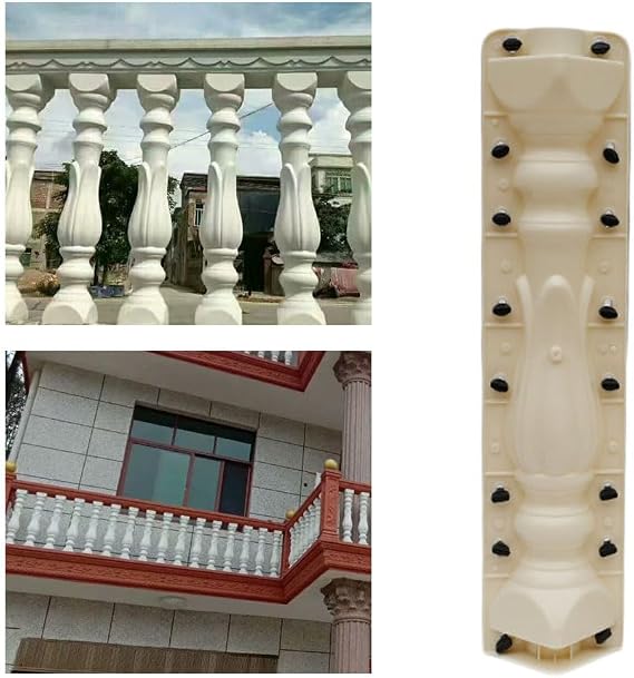 1Pair Roman Cement Railing Moulds Balustrades Mold DIY Column Balcony Fence Front Rear Moulds for Concrete Plaster Cement Casting Garden
