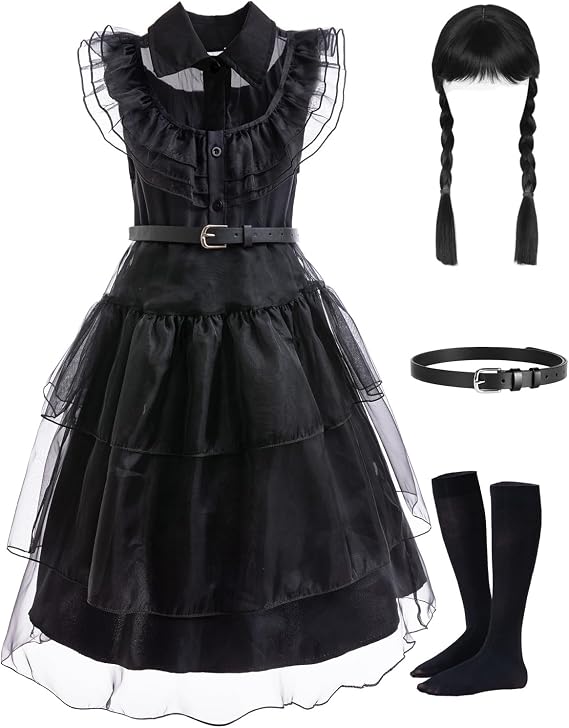 Black Dress Up Costume for Girls Costume for Halloween Party Cosplay