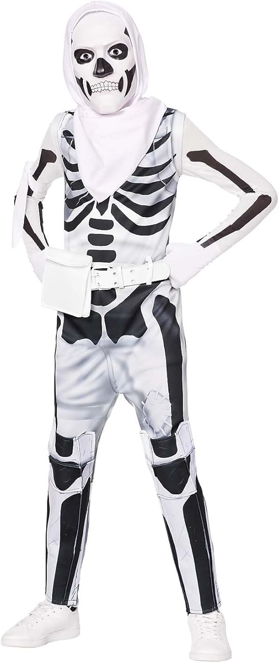 Spirit Halloween Fortnite Skull Trooper (Inverted) Costume | Officially Licensed | Video Game Costume | Fortnite Cosplay