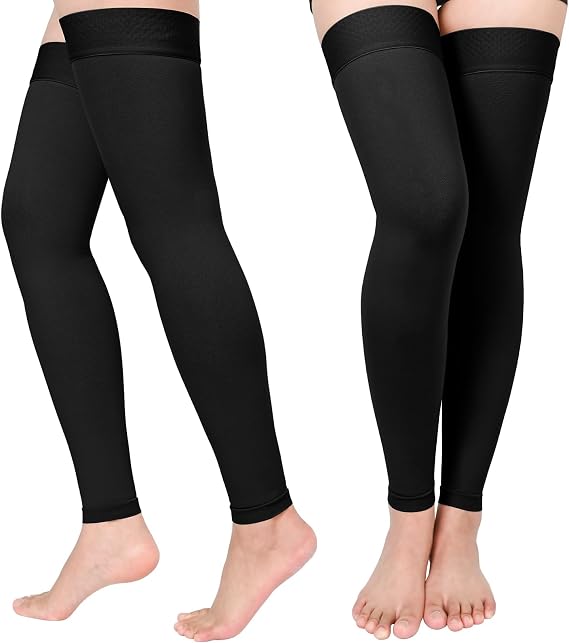 KTINNEAD 2 Pack Thigh High Compression Socks,15-20mmHG Compression Stocking