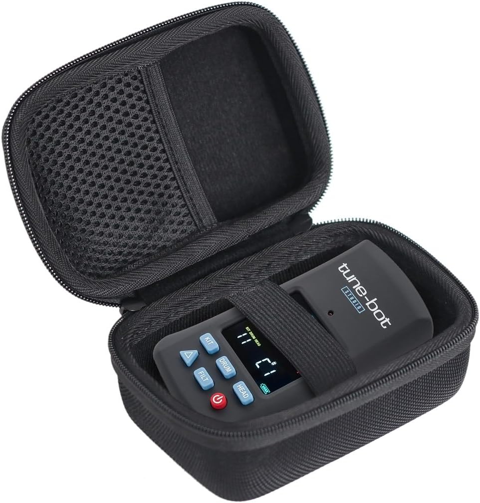 Soft Travel Protective Case For tune-bot Studio TBS-001 Digital Drum Tuner - Clip-On Tuner Acoustic Drum Kits Only Case
