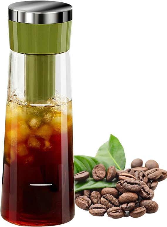 Cold Brew Coffee Maker - Cold Brew Glass, 2-minute Extraction, 750ML Press-Style Coffee Pot With Removable Mesh Filter And Airtight Seal | Perfect For Home, Studio, Breakroom, Cafes & Business Use