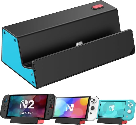 HEIYING Switch Charging Station for Nintendo Switch 2/OLED/Lite Charging Station with Standard USB-C Port for Easy Charging of the Console