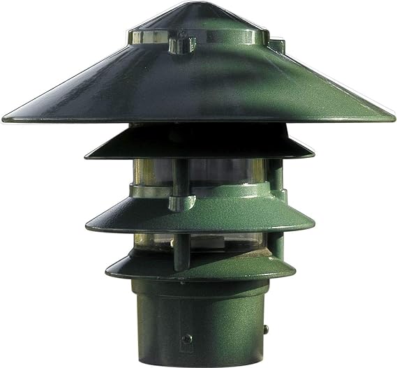 Dabmar Lighting D5400-G Pagoda Fixture 4 Tier 10" Top 3" Base I Light, Green Finish