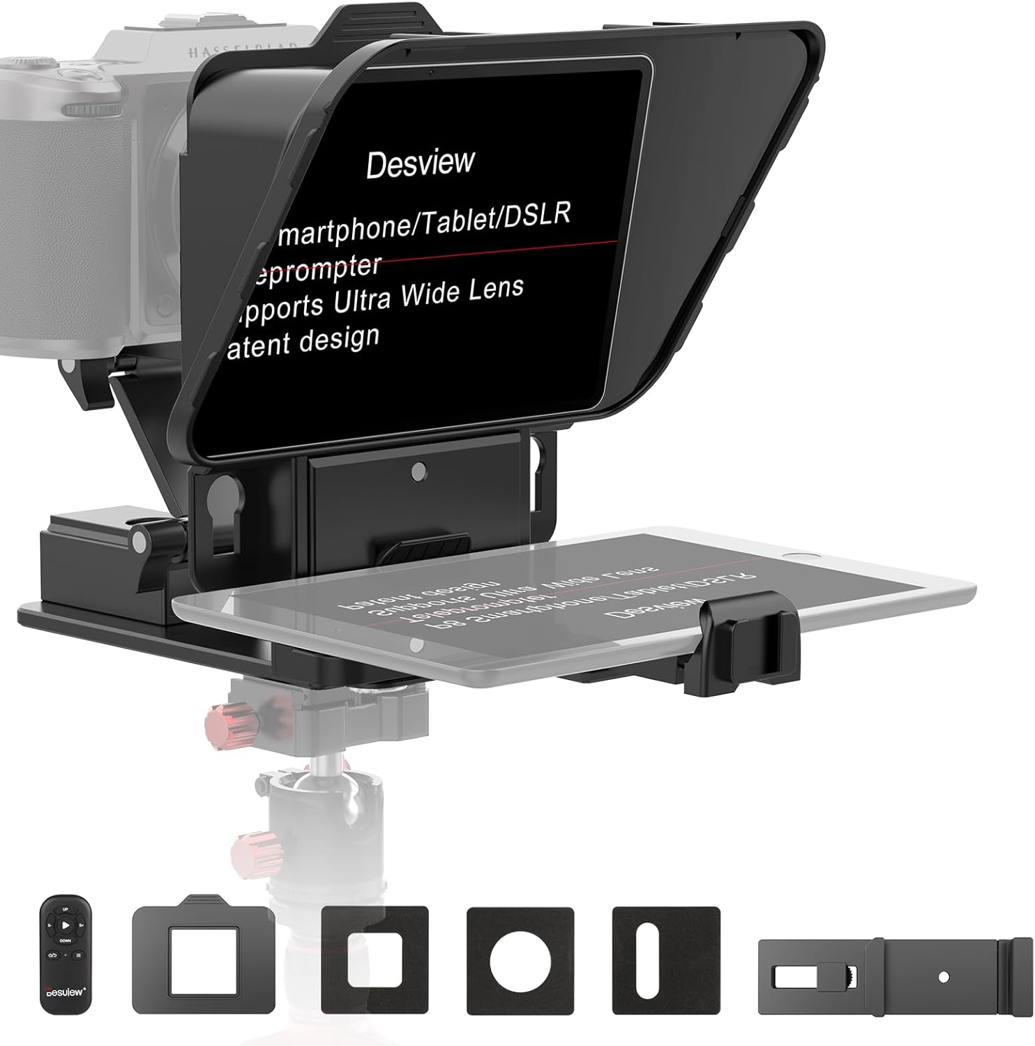 Desview P8 Teleprompter for Smartphone iPad Tablet DSLR Camera up to 11 Inches Prompter with Remote Control and App iOS/Android - Ideal for Online Lessons Live Streams & Vlogging