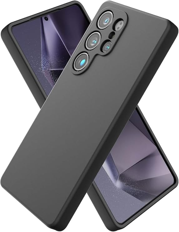 Samsung Galaxy S25 Ultra Uyumlu, İçi Kadife Kaplı, Dışı Yumuşak, Siyah Lansman Kılıf