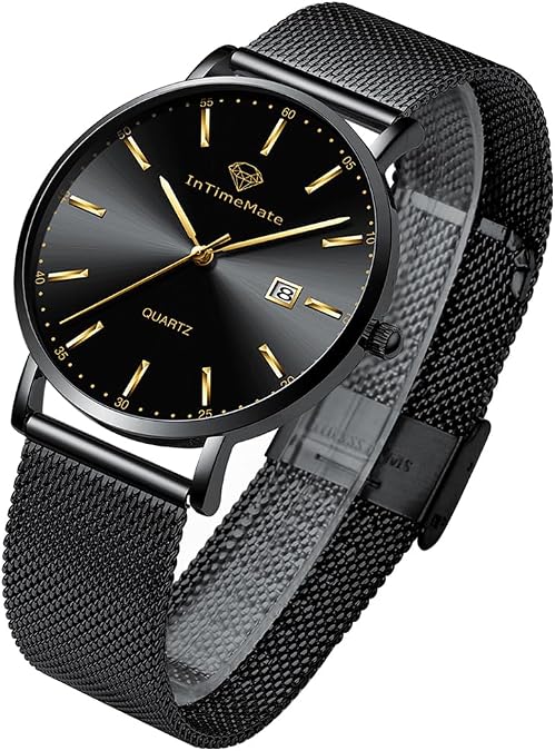 Black Men Wrist Watch,Casual Men Watches,Business Dress Watches for Men,Black Male Watch,Luminous Watch