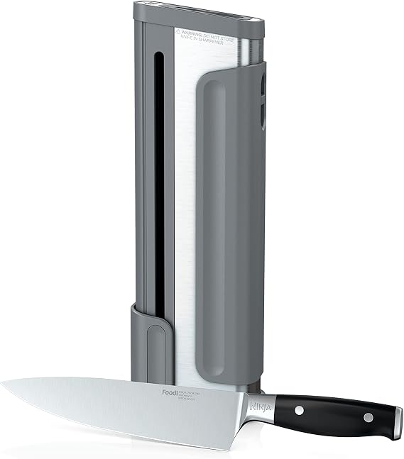 Ninja K32502 Foodi NeverDull System Chef Knife & Knife Sharpener Set, Premium, German Stainless Steel, Black