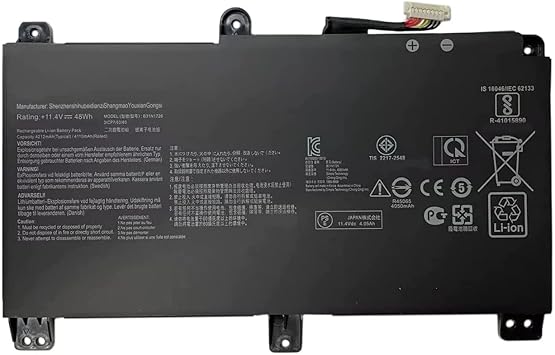 B31N1726 B31BN91 Laptop Battery Compatible with ASUS TUF FX504, ASUS TUF FX505GE, ASUS TUF Gaming FX505 11.4V 48Wh (Long line)