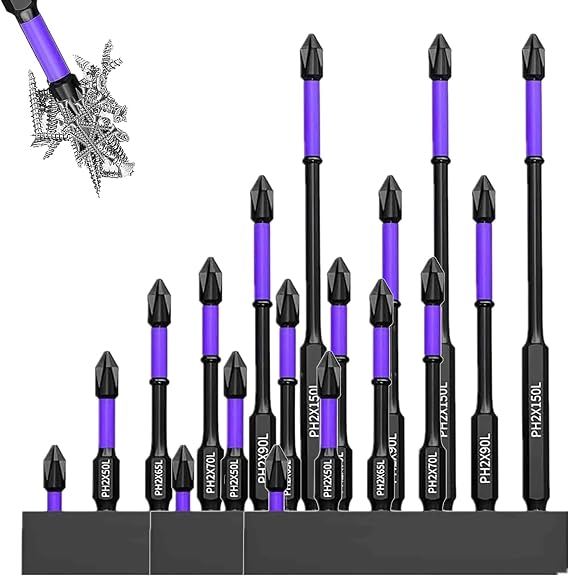New Screwdriver Bits - Upgraded High Hardness and Strong Magnetic Bit, D1 Anti-Slip and Shock-Proof Bits with Phillips Screwdriver Bits, Portable Heavy Duty Magnetic Bit Kit (3 Set)