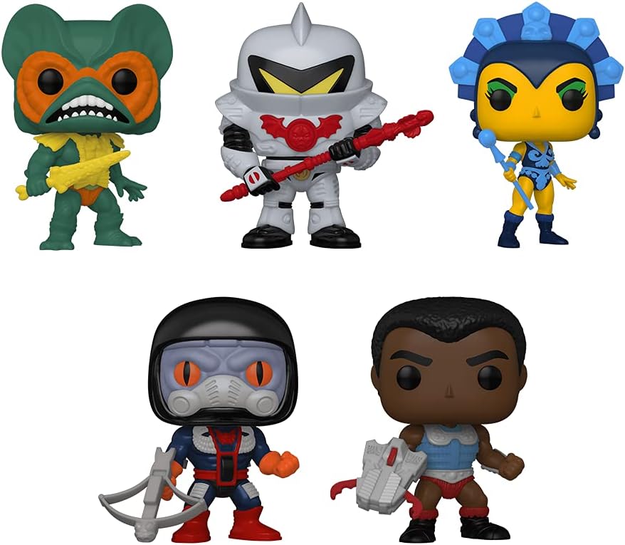 Funko Pop! Masters of The Universe Retro Toys Set of 5: Clamp Champ, Dragstor, Evil-Lyn, Horde Trooper and Mer-Man