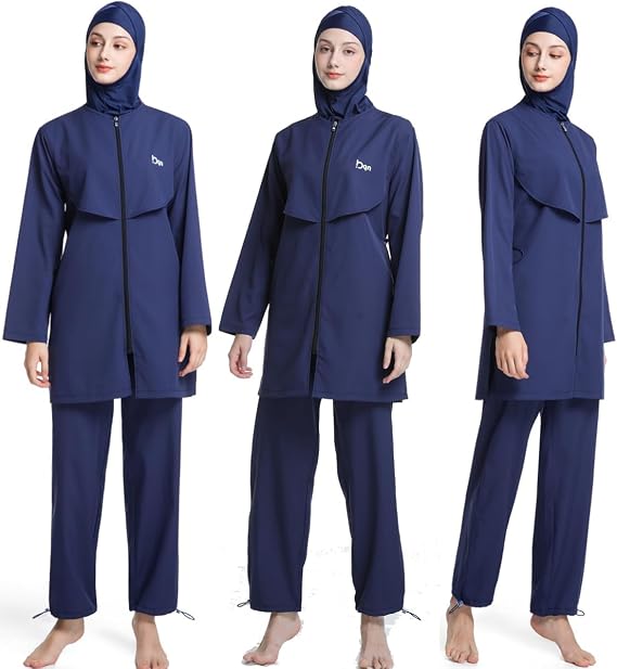 ziyimaoyi Modest Swimwear with Detachable Hijab Muslim Swimsuit Full Length Swimwear