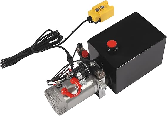 Hydraulic Power Unit 8 Quart Double Acting Hydraulic Pump Dump Trailer 12V DC Steel Hydraulic Pump for Dump Trailer Car Lifting 3KW Hydraulic Electric Pump Horizontal