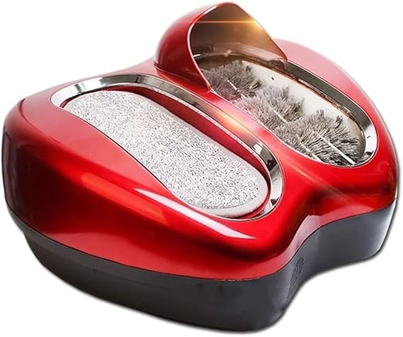 Smart Boots/Shoes Sole Water Brushing Machine, Fully Automatic Shoe Sole Cleaning Machine, White Household/Clinic Shoes Cleaning Equipment, Intelligent Automatic Induction Shoe Cleaner ( Color : Red )
