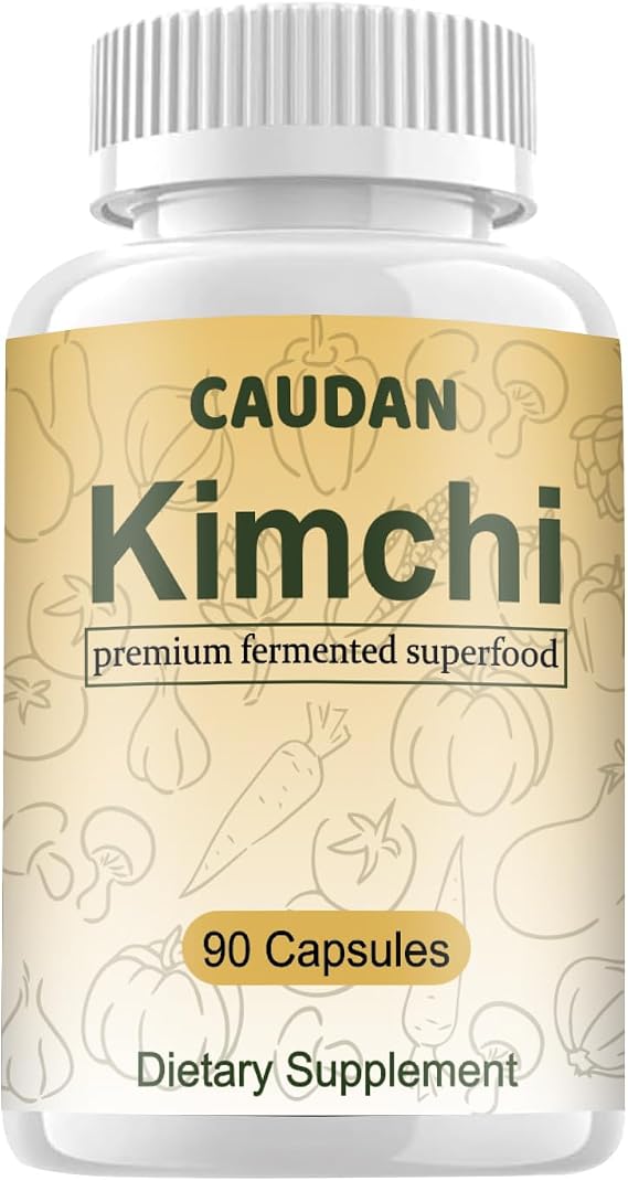 Kimchi Capsules, Kimchi Supplement, Probiotics & Enzymes Supports Gut & Digestive Health, Taste Well, Fermented Superfood for Antioxidant Support, 90 Vegan Capsules