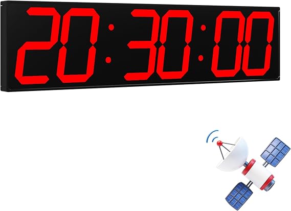 CHKOSDA 70cm Large Digital Wall Clock with Seconds and GPS - Red