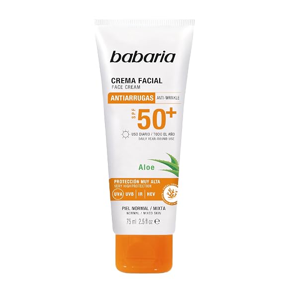 Babaria Aloe Vera Facial Sun Cream SPF 50+ UVA/UVB 75ml