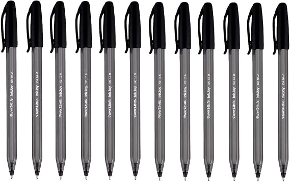 Paper Mate Inkjoy 100 Ballpoint Stick Pen Medium Point Black 12 Pack