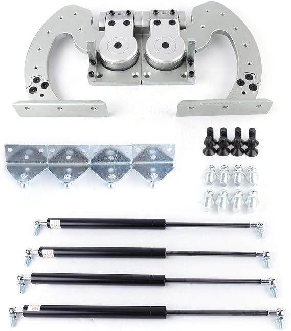Universal for Lambo Door Kit, Vertical Doors Hinge Kit, with 4 Gas Charged Struts, for Lambo Door Conversion Kit, 90 Degree Vertical, for Chevrolet, Nissan, Mazda, Silver