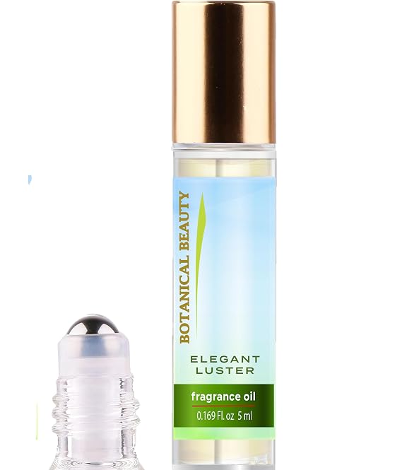 Botanical Beauty ELEGANT LUSTER FRAGRANCE OIL ROLL-ON 0.169 Fl Oz 5 ml Rollerball Perfume, Long Lasting an luxury scent, blends of Gardenia petals, Neroli, Ebony, Rose Petal, Amber, Musk